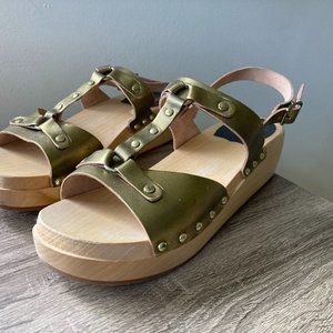 Swedish Hasbeens Gold Sandals